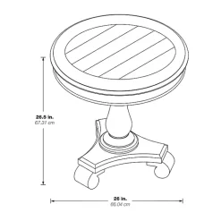 Gray Traditional Round Pedestal Accent Table