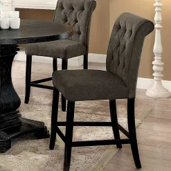 Gray Tufted Landon Counter Stools, Set of 2
