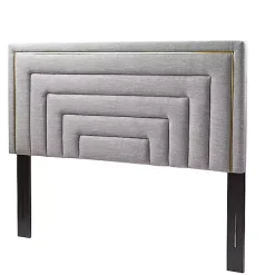Gray Tufted Upholstered Adjustable Queen Headboard