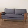 Gray Upholstered Harley Walnut Sofa