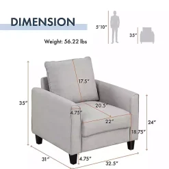 Gray Upholstered Jorden Accent Chair