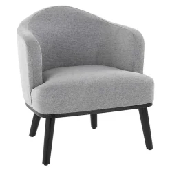 Gray Upholstered Midcentury Modern Accent Chair