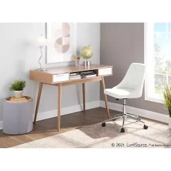 Gray Upholstered Ottomans with Tray Tops, Set of 2