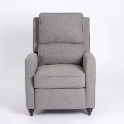 Gray Upholstered Rowan Push Back Recliner