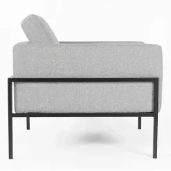 Gray Upholstered Square Accent Chair