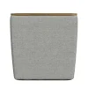 Gray Upholstered Storage Ottoman with Wood Lid