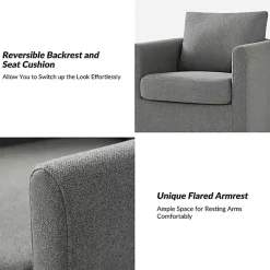 Gray Upholstered Vasser Slipcover Swivel Chair