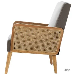 Gray Upholstered Velvet Accent Chair