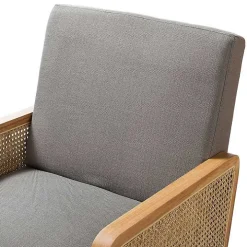 Gray Upholstered Velvet Accent Chair