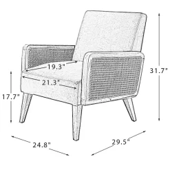 Gray Upholstered Velvet Accent Chair