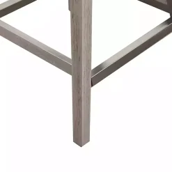 Gray Upholstered Wood Swivel Counter Stool