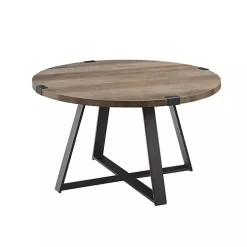 Gray Urban Rustic Round Coffee Table