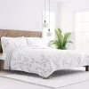 Gray Vines Reversible 3-pc. Queen Quilt Set