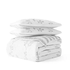 Gray Vines Reversible 2-pc. Twin Quilt Set