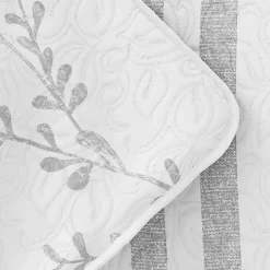 Gray Vines Reversible 3-pc. Queen Quilt Set