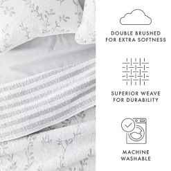 Gray Vines Reversible 3-pc. Queen Quilt Set