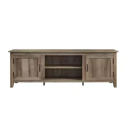 Gray Wash Wood Grooved Door TV Stand