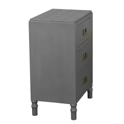 Gray Wood 3-Drawer Layla Nightstand