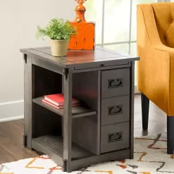 Gray Wood Parnell Storage Accent Table