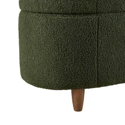 Green Boucle Flip-Top Storage Bench