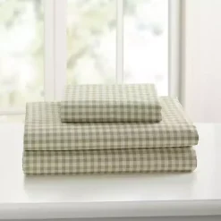 Green Gingham 4-pc. Queen Sheet Set