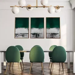 Green Malachite Canvas Art Prints, Set of 3