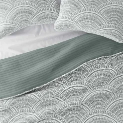 Green Scalloped Reversible 2-pc. Twin Quilt Set