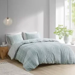 Green Stripe Diamond Full/Queen Comforter Set