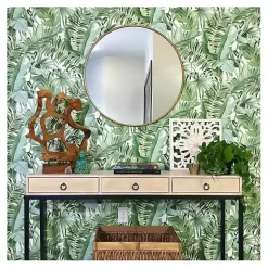 Green Tropical Leaves Peel & Stick Wallpaper