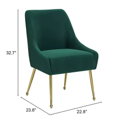 Green Velvet Gold Maxine Dining Chair