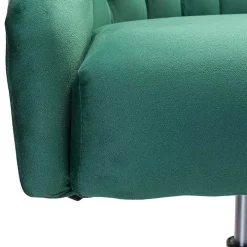 Green Velvet Tufted Golden Leg Swivel Office Chair