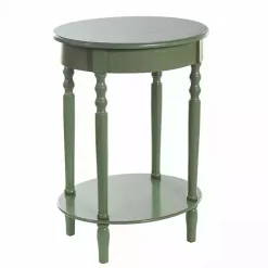 Green Wood Oval Emily Accent Table