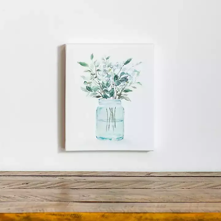 Greenery Bottle II Canvas Art Print