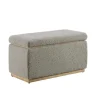 Greige Sherpa & Pine Rectangle Storage Ottoman