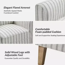 Gustaf Gray Striped Armchair