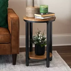 Hayden Wood and Gunmetal Accent Table