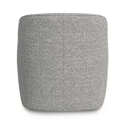 Heather Gray Boucle Swivel Barrel Accent Chair