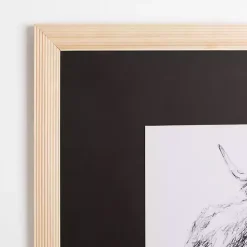 Highland Cattle Sketch Framed Art Print