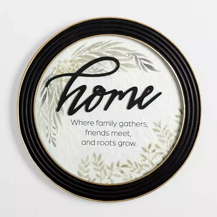 Home Botanical Framed Wall Plaque