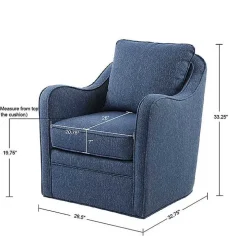 Indigo Swivel Upholstered Wide Seat Accent Chair