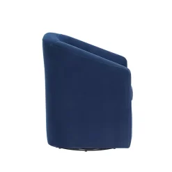 Indigo Velvet Swivel Barrel Accent Chair