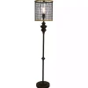 Industrial Edison Bulb Metal Mesh Shade Floor Lamp