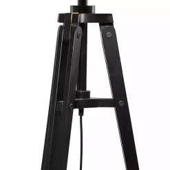 Industrial Tripod Wooden Floor Lamp