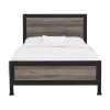 Industrial Wood Queen Bed with Metal Frame