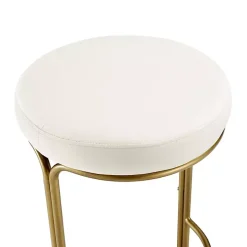 Ivory and Gold Carson Counter Stools, Set of 2
