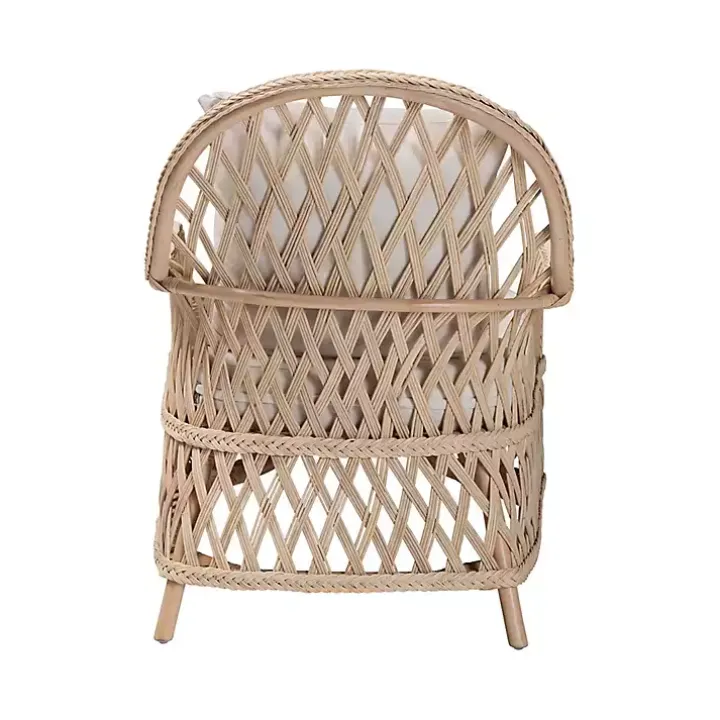 Ivory Braided Rattan Accent Chair