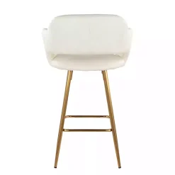Ivory Faux Leather Marge Counter Stools, Set of 2