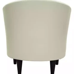 Ivory Leatherette Windsor Accent Chair