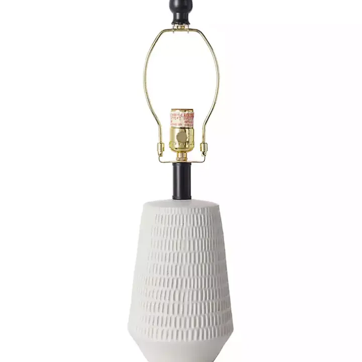 Ivory Modern Etched Table Lamp