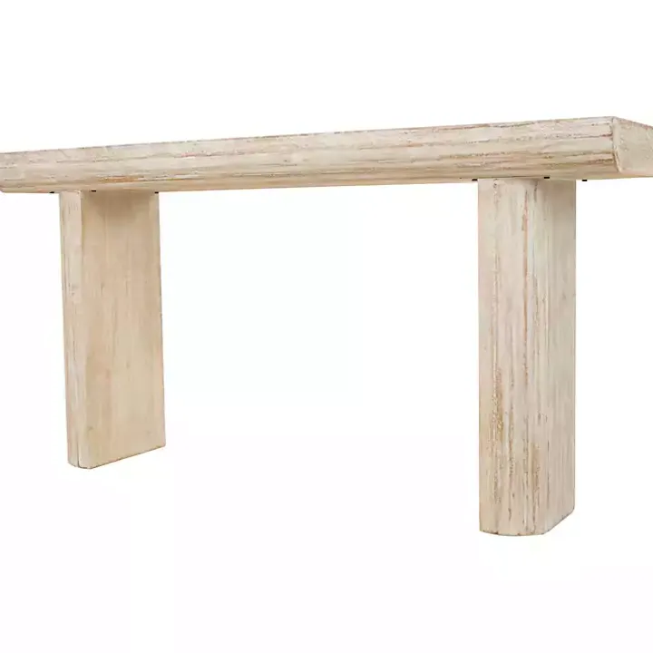 Ivory Natural Wood Grain Console Table